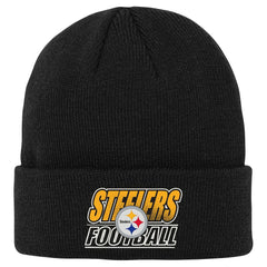 Pittsburgh Steelers Outerstuff Youth Team Gradient Cuffed Knit Hat Black - NFL