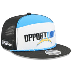 Los Angeles Chargers New Era 2025 Inspire Change Split Panel 9FIFTY Snapback Hat White/Black - NFL