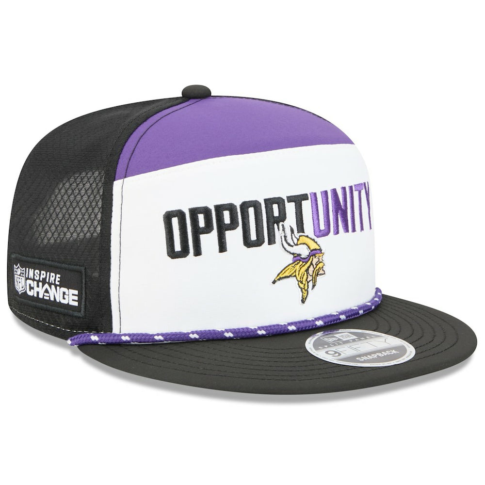 Minnesota Vikings New Era 2025 Inspire Change Split Panel 9FIFTY Snapback Hat White/Black - NFL