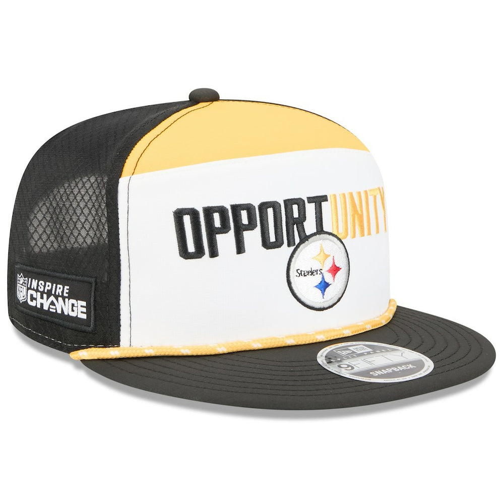 Pittsburgh Steelers New Era 2025 Inspire Change Split Panel 9FIFTY Snapback Hat White/Black - NFL