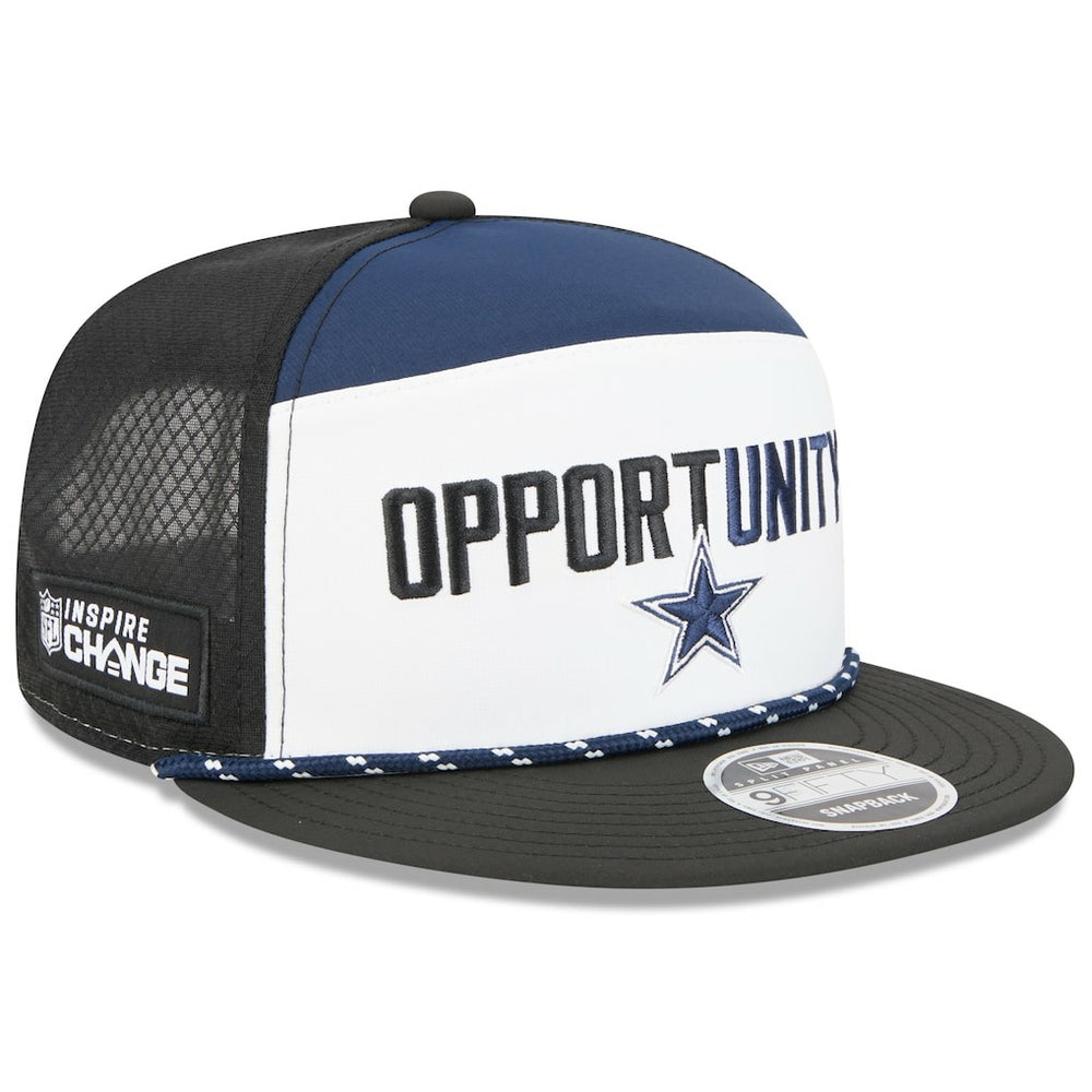 Dallas Cowboys New Era 2025 Inspire Change Split Panel 9FIFTY Snapback Hat White/Black - NFL