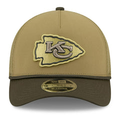 Kansas City Chiefs New Era Youth 2025 Salute to Service 9FORTY A-Frame Adjustable Hat Green/Dark Green - NFL