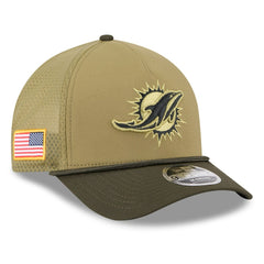 Miami Dolphins New Era Youth 2025 Salute to Service 9FORTY A-Frame Adjustable Hat Green/Dark Green - NFL