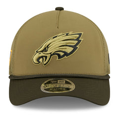 Philadelphia Eagles New Era Youth 2025 Salute to Service 9FORTY A-Frame Adjustable Hat Green/Dark Green - NFL