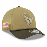 Houston Texans New Era Youth 2025 Salute to Service 9FORTY A-Frame Adjustable Hat Green/Dark Green - NFL