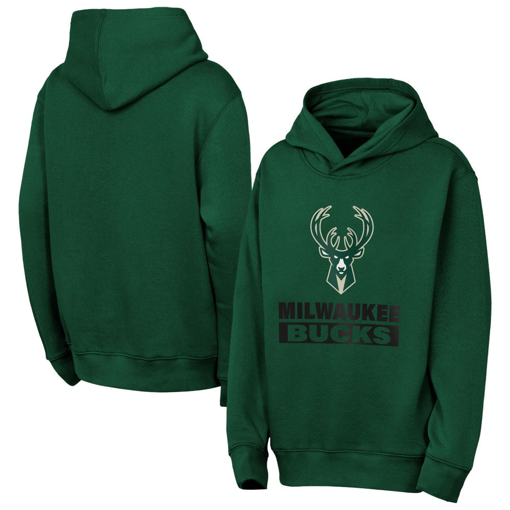 NBA - Milwaukee Bucks Outerstuff Youth Back To The Basics Hoodie - Hunter Green