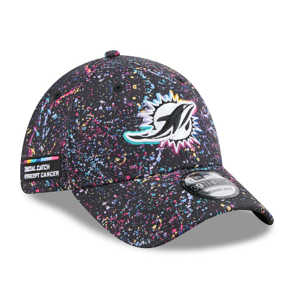 Miami Dolphins New Era 2025 NFL Crucial Catch 39THIRTY Flex Hat Black - NFL