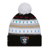 Las Vegas Raiders New Era Women's 2025 NFL Crucial Catch Cuffed Knit Hat with Pom Black - NFL