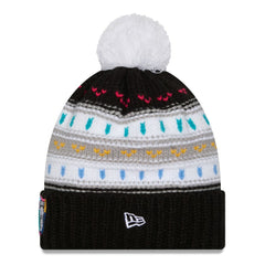 Las Vegas Raiders New Era Women's 2025 NFL Crucial Catch Cuffed Knit Hat with Pom Black - NFL