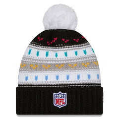 Los Angeles Chargers New Era Women's 2025 NFL Crucial Catch Cuffed Knit Hat with Pom Black - NFL