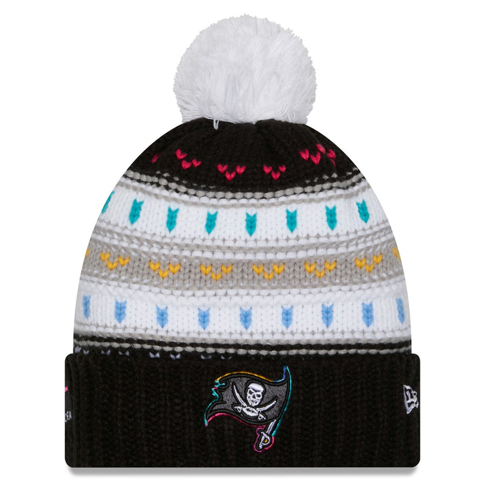 Tampa Bay Buccaneers New Era Women's 2025 NFL Crucial Catch Cuffed Knit Hat with Pom Black - NFL