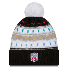 Tennessee Titans New Era Women's 2025 NFL Crucial Catch Cuffed Knit Hat with Pom Black - NFL