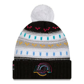 Los Angeles Rams New Era Women's 2025 NFL Crucial Catch Cuffed Knit Hat with Pom Black - NFL
