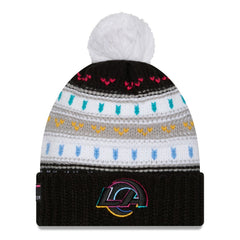 Los Angeles Rams New Era Women's 2025 NFL Crucial Catch Cuffed Knit Hat with Pom Black - NFL