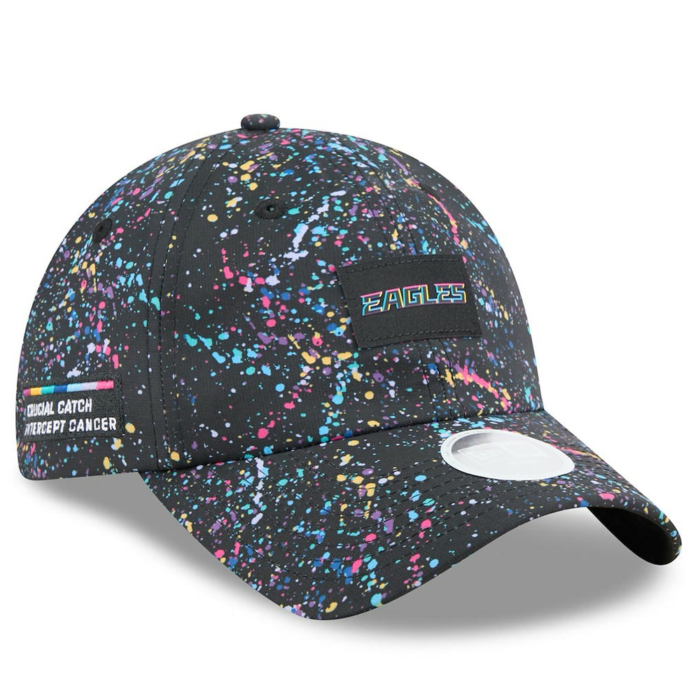 Philadelphia Eagles New Era Women's 2025 NFL Crucial Catch Pony Tail Adjustable Hat Black - NFL