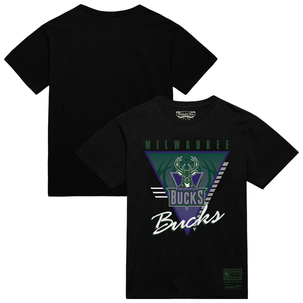 Mitchell & Ness - Milwaukee Bucks Worldwide Collection Tri-Logo T-Shirt - Black