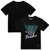 Mitchell & Ness - Milwaukee Bucks Worldwide Collection Tri-Logo T-Shirt - Black