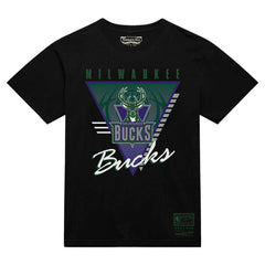 Mitchell & Ness - Milwaukee Bucks Worldwide Collection Tri-Logo T-Shirt - Black