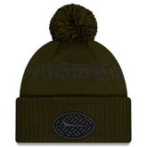 New York Jets New Era 2025 Rivalries Collection Sideline Cuffed Knit Hat with Pom Gotham Green - NFL