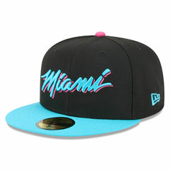 New Era - Miami Heat 2025/26 City Edition 59FIFTY Fitted Hat - Black/Turquoise