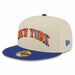 New Era - New York Knicks 2025/26 City Edition 59FIFTY Fitted Hat - Cream/Blue