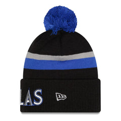 New Era - Dallas Mavericks 2025/26 City Edition Cuffed Knit Hat with Pom - Black/Blue