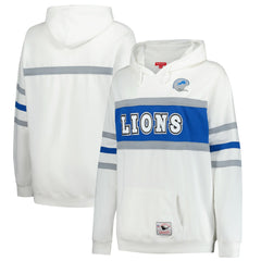Detroit Lions Women's Plus Size Head Coach Throwback Pullover Hoodie White - Mitchell & Ness