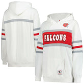 Atlanta Falcons Women's Plus Size Head Coach Throwback Pullover Hoodie White - Mitchell & Ness