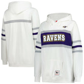 Baltimore Ravens Women's Plus Size Head Coach Throwback Pullover Hoodie White - Mitchell & Ness