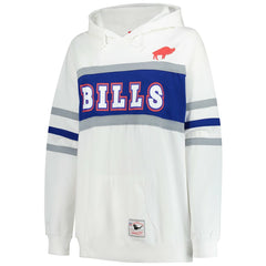 Buffalo Bills Women's Plus Size Head Coach Throwback Pullover Hoodie White - Mitchell & Ness