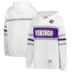 Minnesota Vikings Women's Plus Size Head Coach Throwback Pullover Hoodie White - Mitchell & Ness