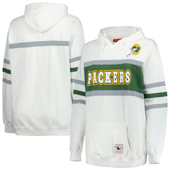 Green Bay Packers Women's Plus Size Head Coach Throwback Pullover Hoodie White - Mitchell & Ness