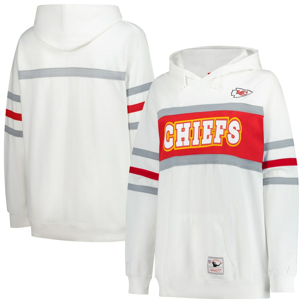 Kansas City Chiefs Women's Plus Size Head Coach Throwback Pullover Hoodie White - Mitchell & Ness