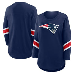 New England Patriots Women's Plus Size Redzone 3/4-Sleeve Scoop Neck T-Shirt Navy - Fanatics