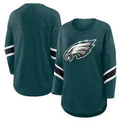 Philadelphia Eagles Women's Plus Size Redzone 3/4-Sleeve Scoop Neck T-Shirt Green - Fanatics