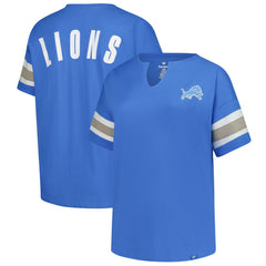 Detroit Lions Women's Plus Size Redzone Notch Neck T-Shirt Blue - Fanatics