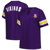 Minnesota Vikings Women's Plus Size Redzone Notch Neck T-Shirt Purple - Fanatics