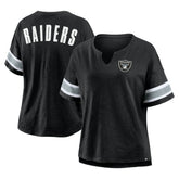 Las Vegas Raiders Women's Plus Size Redzone Notch Neck T-Shirt Black - Fanatics