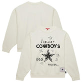 Dallas Cowboys Women's Plus Size Shooting Star Sweatshirt Cream - Mitchell & Ness