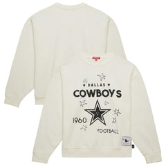 Dallas Cowboys Women's Plus Size Shooting Star Sweatshirt Cream - Mitchell & Ness