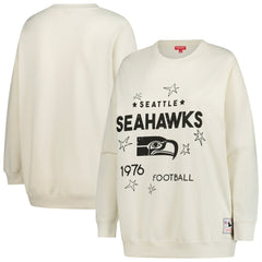 Seattle Seahawks Women's Plus Size Shooting Star Sweatshirt Cream - Mitchell & Ness