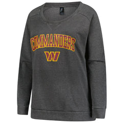 Washington Commanders Profile Women's Plus Size Acid Wash Raglan Sweatshirt Charcoal - NFL