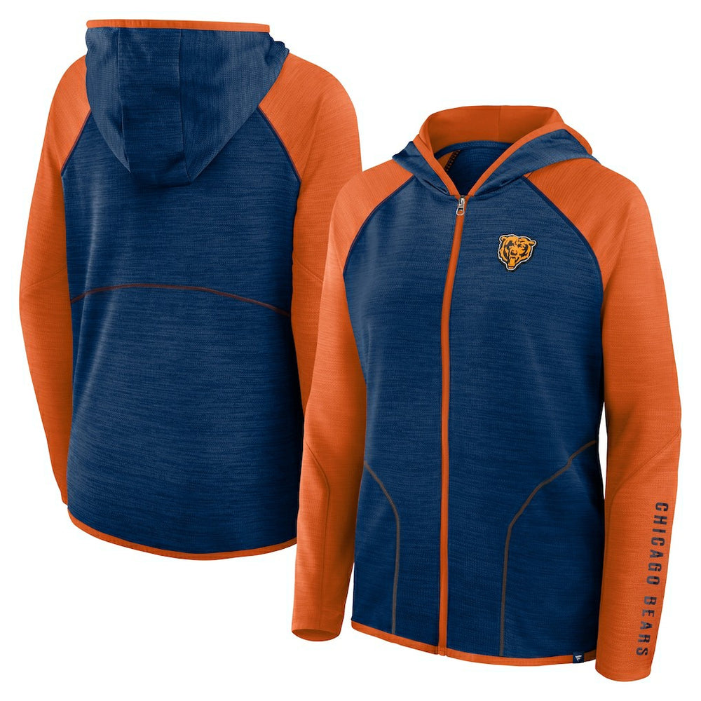 Chicago Bears Women's Plus Size End Around Pass Full-Zip Hoodie Navy - Fanatics