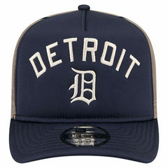 Detroit Tigers New Era Vintage Arched Foam Front 9FIFTY A-Frame Adjustable Trucker Hat discount