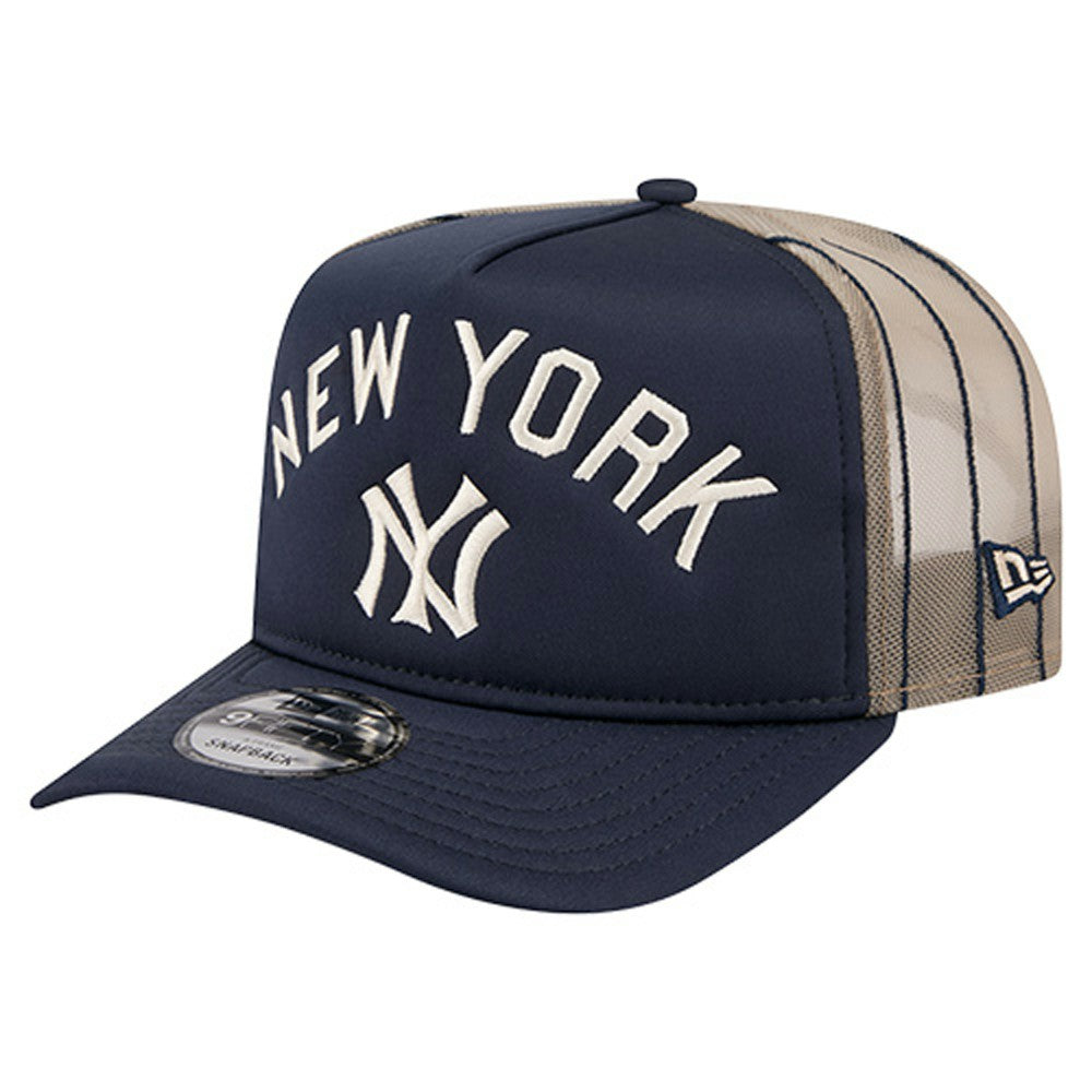 New York Yankees New Era Vintage Arched Foam Front 9FIFTY A-Frame Adjustable Trucker Hat On Sale