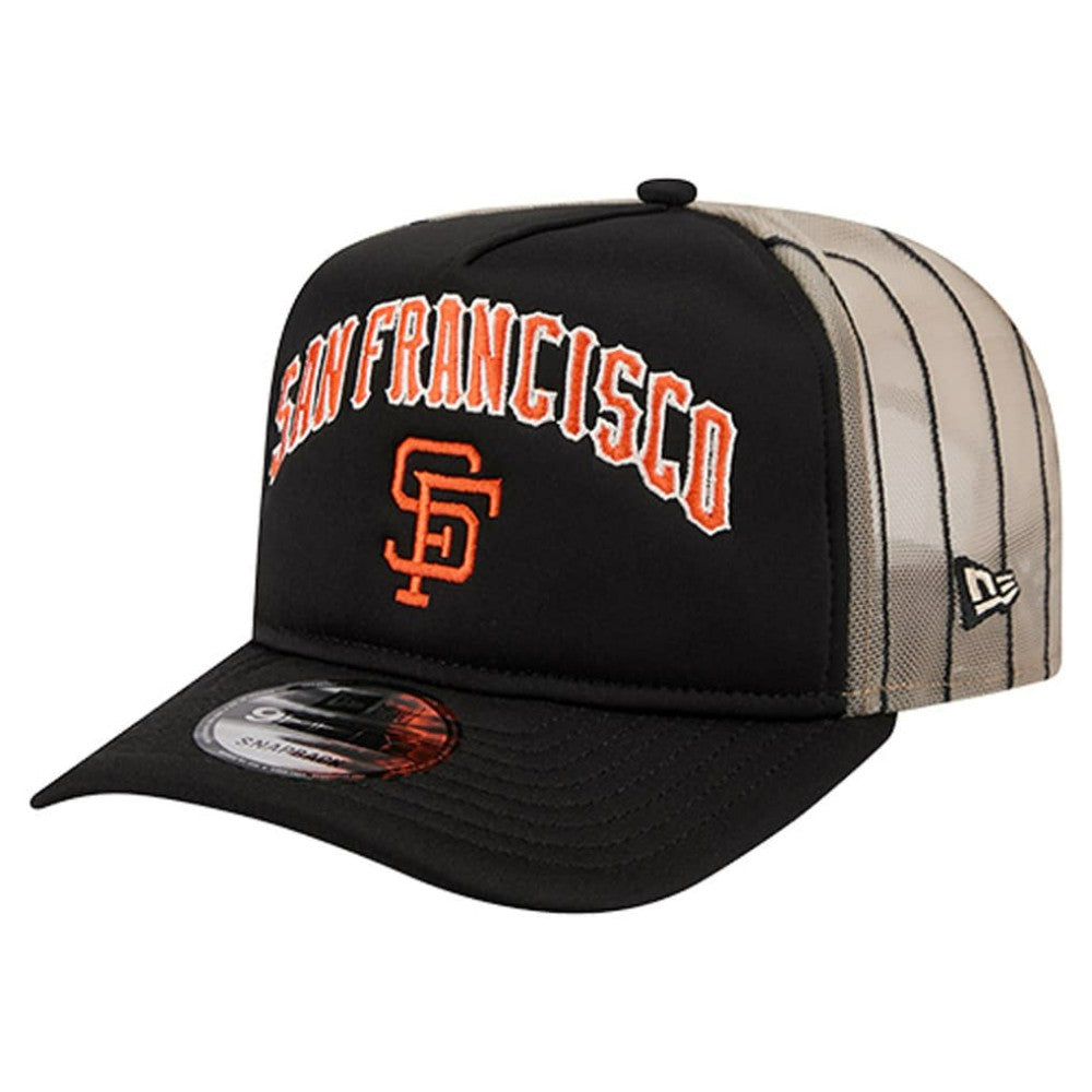San Francisco Giants New Era Vintage Arched Foam Front 9FIFTY A-Frame Adjustable Trucker Hat Clearance