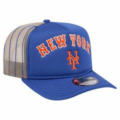 New York Mets New Era Vintage Arched Foam Front 9FIFTY A-Frame Adjustable Trucker Hat discount