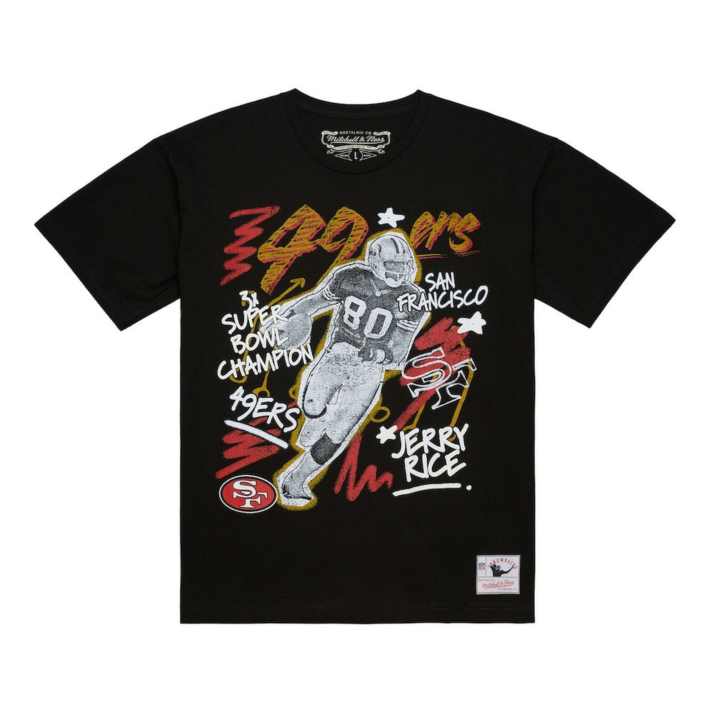 Jerry Rice San Francisco 49ers Chalked Up Player Graphic T-Shirt Black - Mitchell & Ness