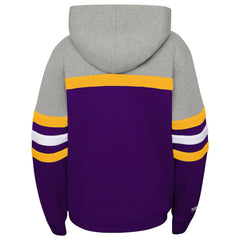 Minnesota Vikings Youth Throwback Head Coach Pullover Hoodie Purple - Mitchell & Ness