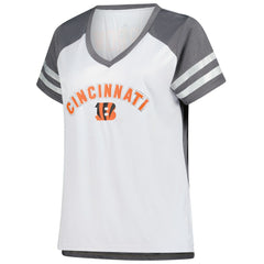 Joe Burrow Cincinnati Bengals Women's Plus Size Bling V-Neck T-Shirt White - Fanatics